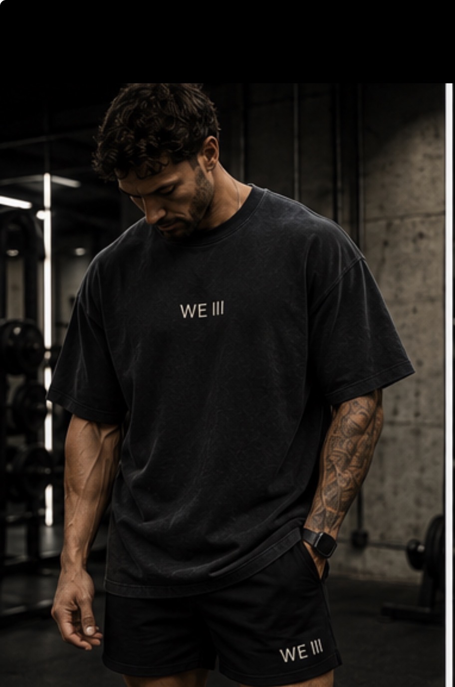WE III Tee & Shorts in Washed Black